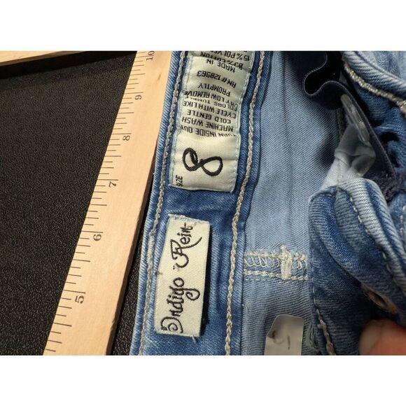 Indigo Rein Button Fly Front Jean Shorts Mid Rise Kid's Size 8 - Picture 2 of 5